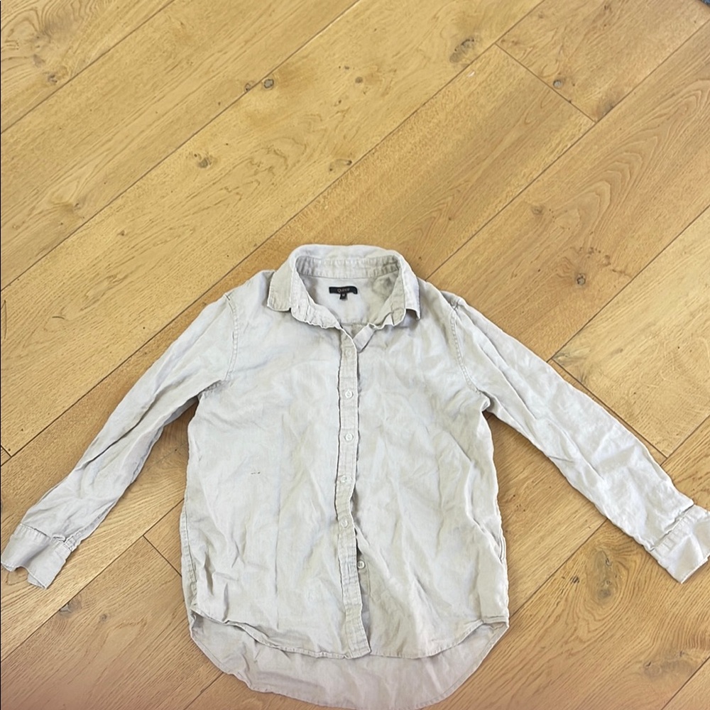 Quince Light Gray Button Down Shirt
